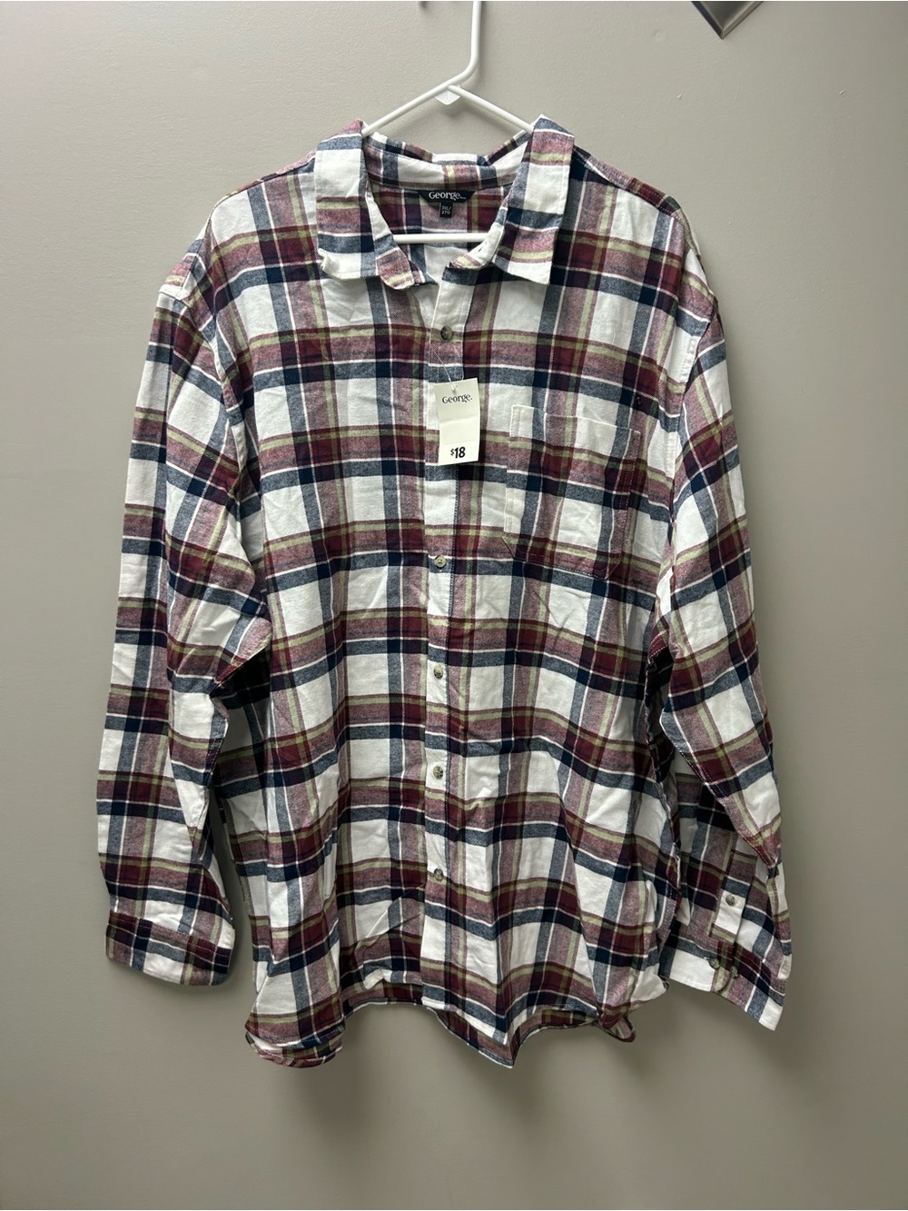 George Women’s Button Down Plaid Flannel Shirt